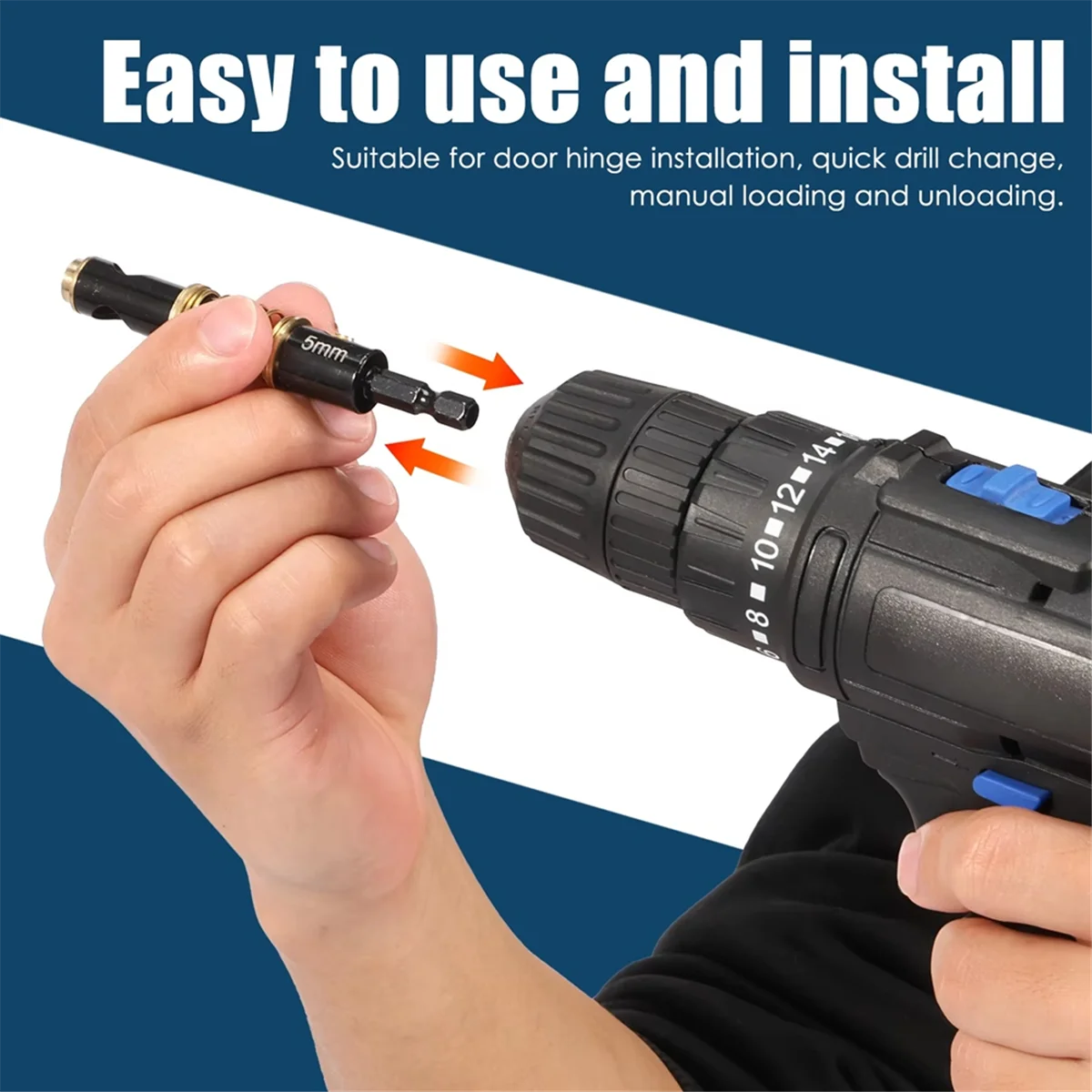 

AA98 Набор сверл для петель, твердые сверла для петель, стабильное сверло для дверных петель, быстрая замена шестигранного хвостовика