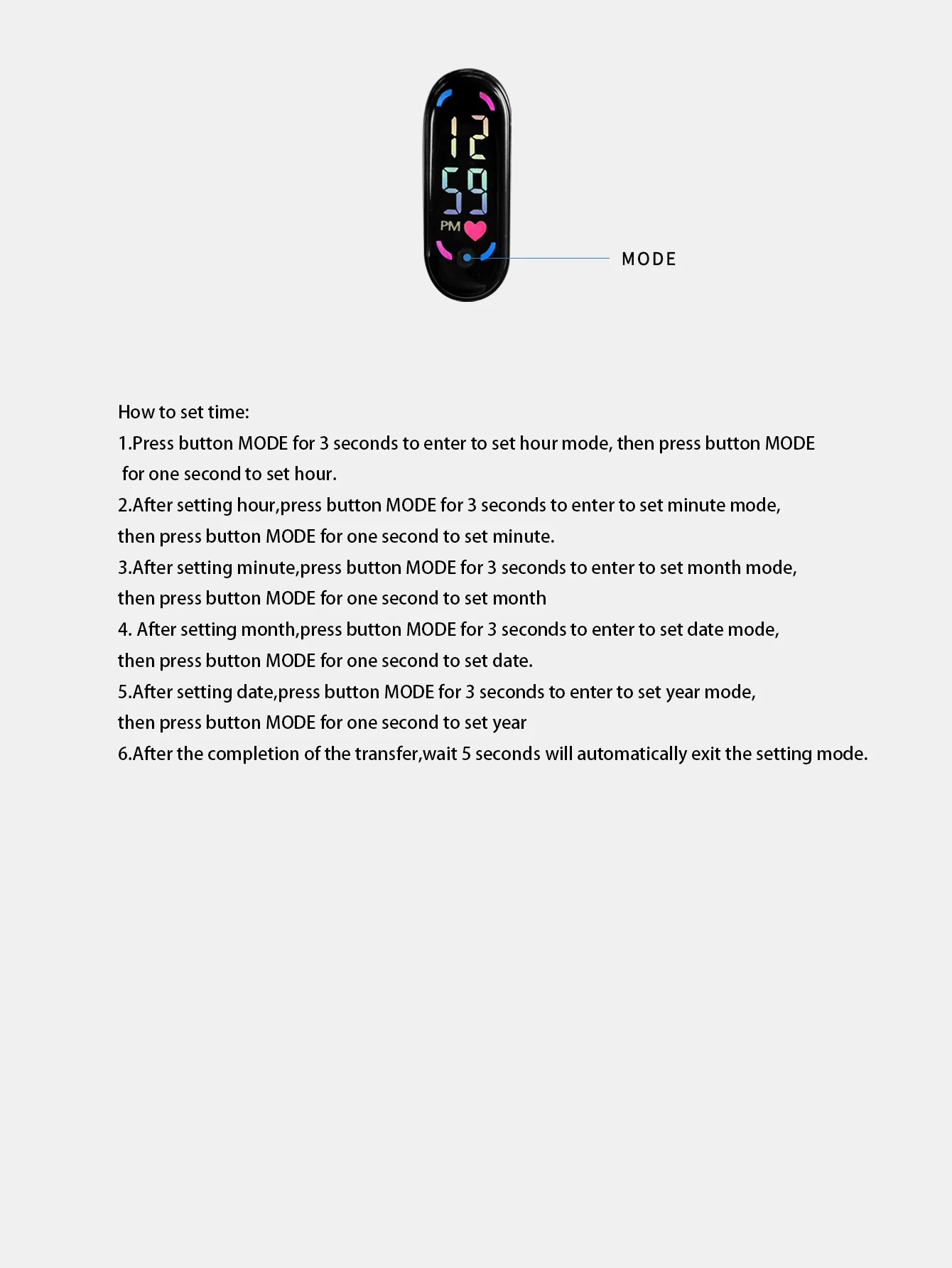 Moda simples crianças relógio eletrônico display LED relógio digital estilo esportivo