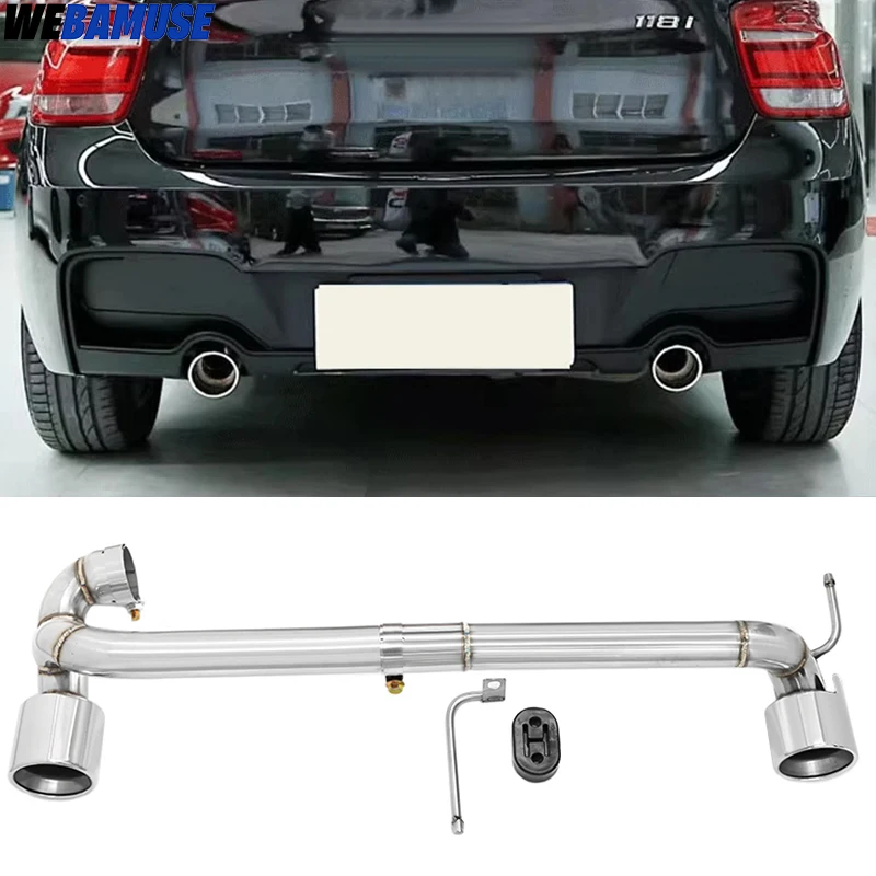 Double Out Auspuff für BMW 1er F20 118i 116i 2013–2016 M Sport Schalldämpferspitze Edelstahl Kohlefaserspitze Auspuffrohr