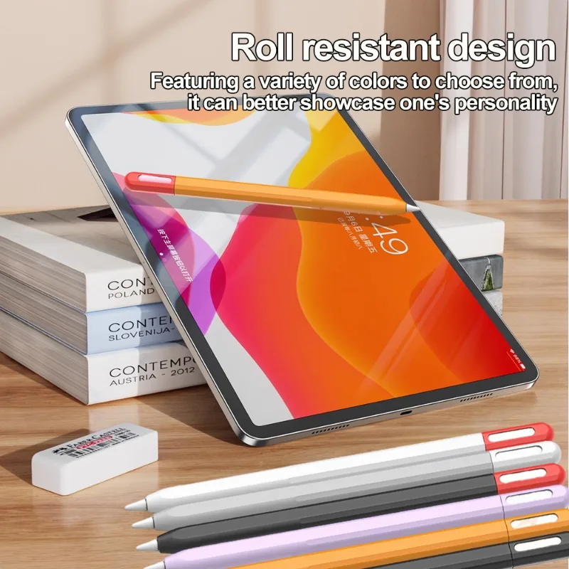 2in1 Pencil Case Holder for Apple Pencil Pro Color Matching Soft Silicone Ultra Thin Sleeve Protective Cover for IPad Pencil Pro