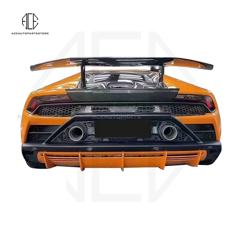 For 2014-2018 Huracan LP580 LP610 Performante Style Forged Carbon Fiber Rear Engine Hood Bonnet Rear Spoiler Rear Wing