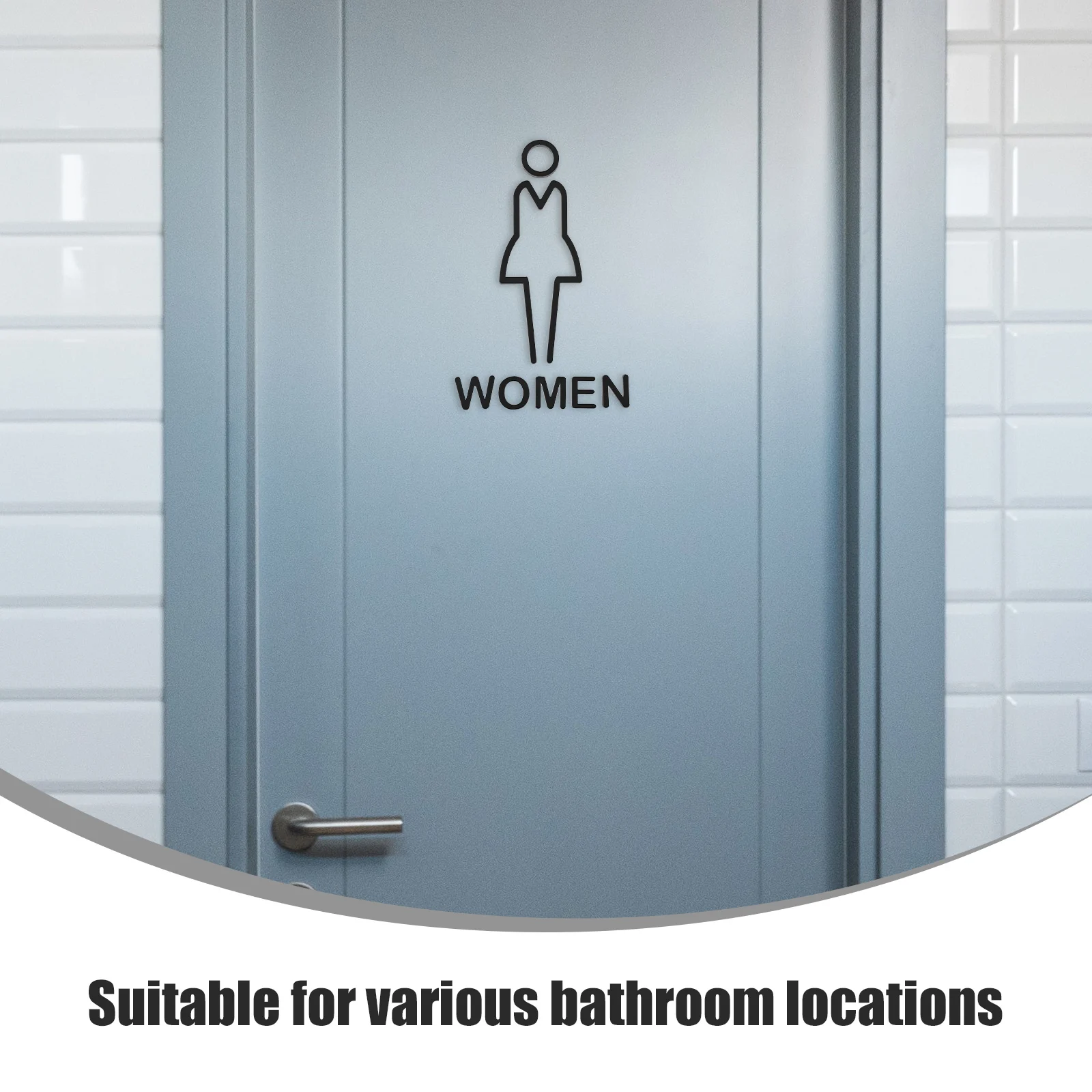 

Black Acrylic Gender Signs Self Adhesive Bathroom Restroom Decor Hollow Out Design Material Easy Installation