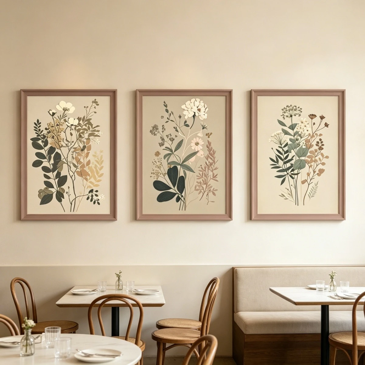 3pcs/set Boho Daisies Ferns Floral Canvas Print Poster Vintage Botanical Art Prints Living Room Bedroom Wall Art Home Decor
