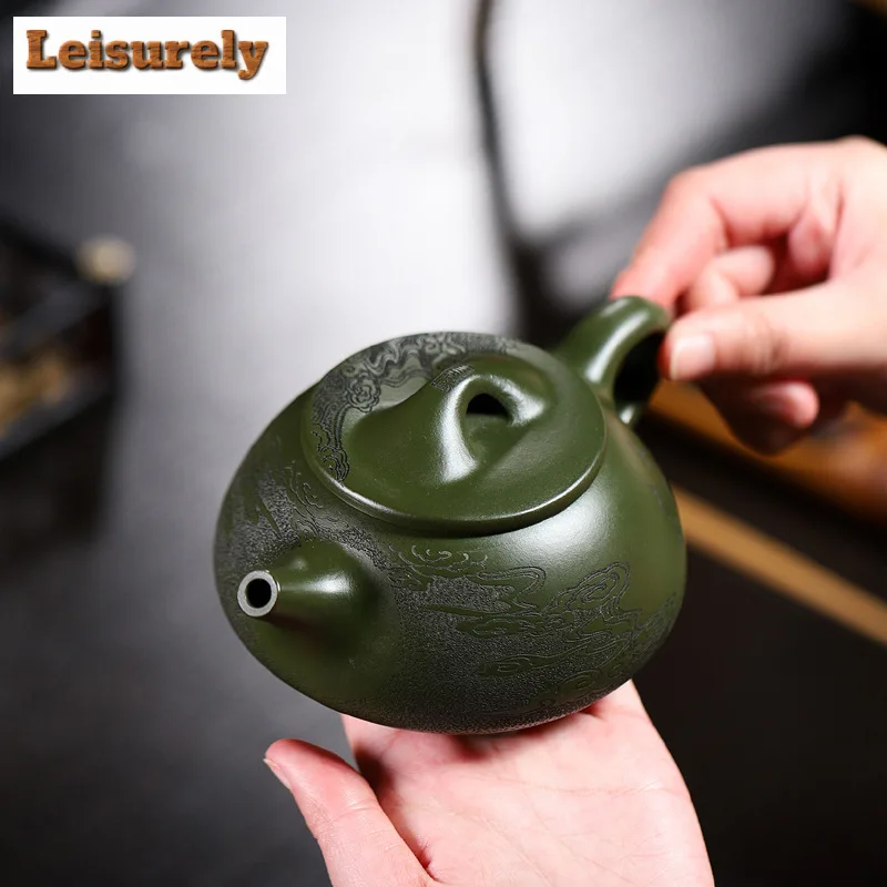 260ml Yixing Purple Clay Stone Scoop Teapot Handmade Gren Mud Tea Pot Beauty Tea Infuser Kettle Chinese Zisha Kung Fu Tea Set