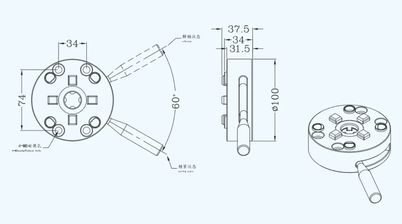 Manual Quickly Change Clamping Chuck - 3R M100 Self Centering Vise For