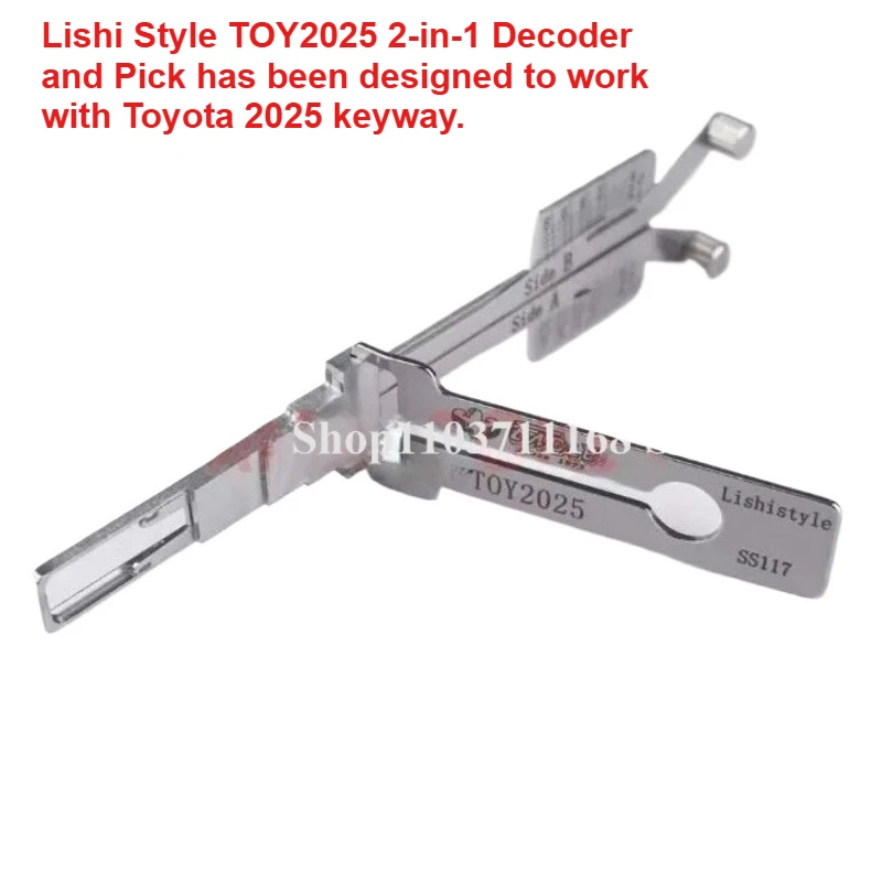 

Nouvel Outil 2 En 1 TOY2025(SS117) Toyota Simple Face Pour TOYOTA IZOA Avalon 2018 Toyota RAV4 Car Key Decoder Lock Picks Lishi