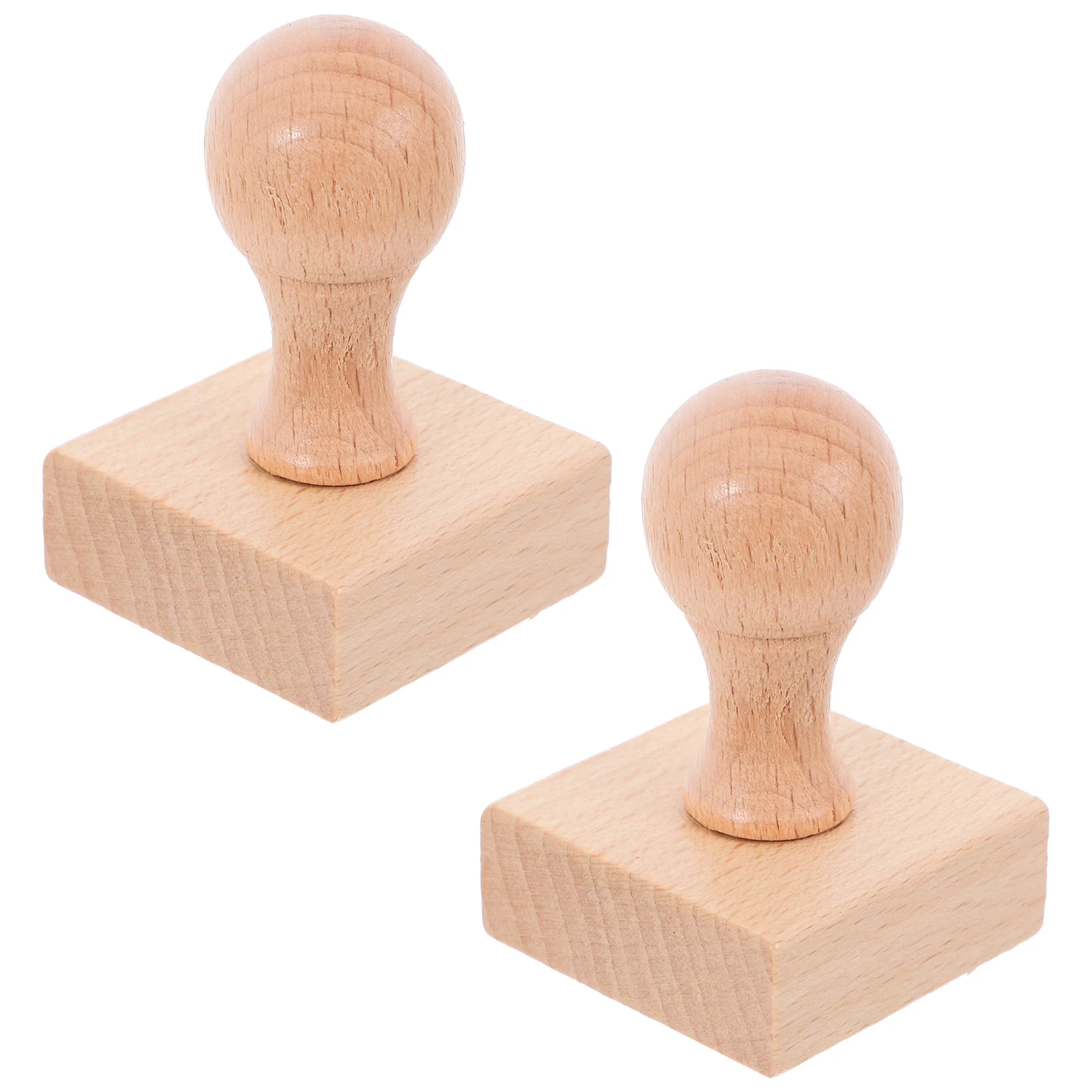 2 قطعة طوابع خشبية إبداعية ذاتية الصنع للأطفال كتل خشبية مصقولة يدويًا لاستخدام المكتب وصياغة القصاصات