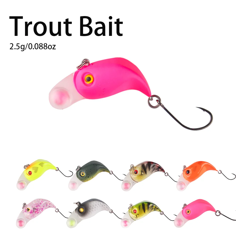 

Afulure 2.5g Micro-Object Mini Vib Lure Stream Fishing Trout Fake Bait with Tungsten Steel Beads Swinging Little Fat Lure Set