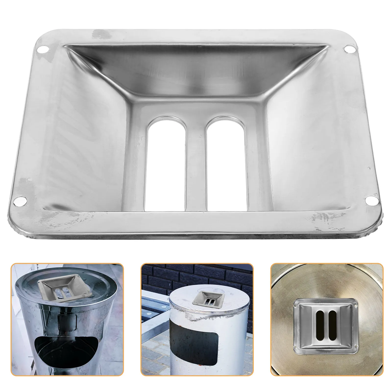 Metal Dual Slot Stainless Steel Ash Holder Container Outdoor Smoking Receptacles For Office Manager Trash