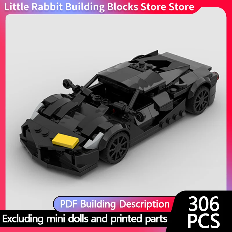 City Car Model MOC Building Bricks Hybrid Super Sports Car Modular Technology Children Holiday Gifts Assemble Toys Suit