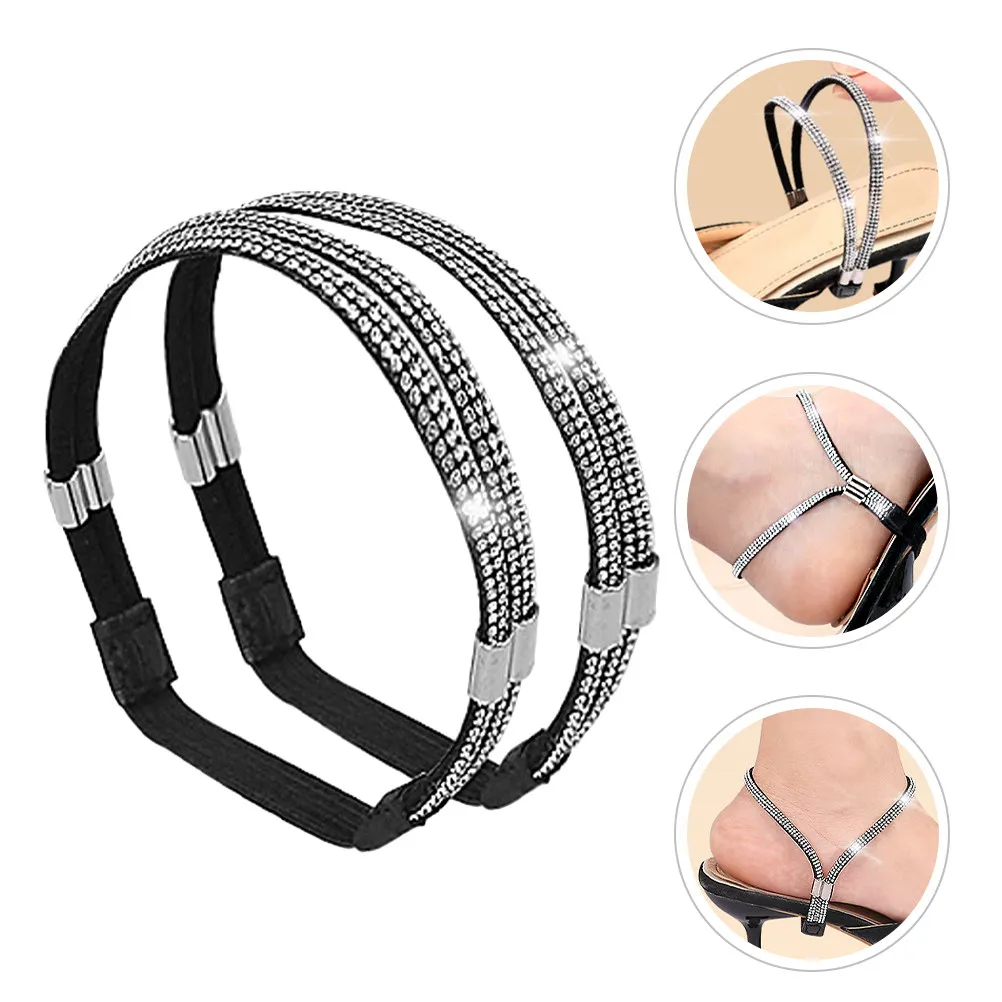 

1Pair Anti-Lose High Heels Straps Dazzling Rhinestones Adjustable Soft Smooth Shoe Laces Women Accessories Women Shoelaces
