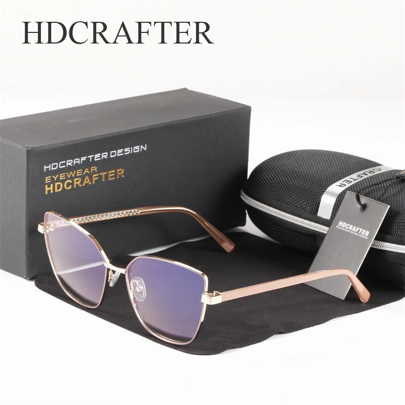 

HDCRAFTER Titanium Optical Frame Women Blue Light Blocking Glasses 2022 Cat Eye Eyewear Medical Prescription Eyeglasse Frames