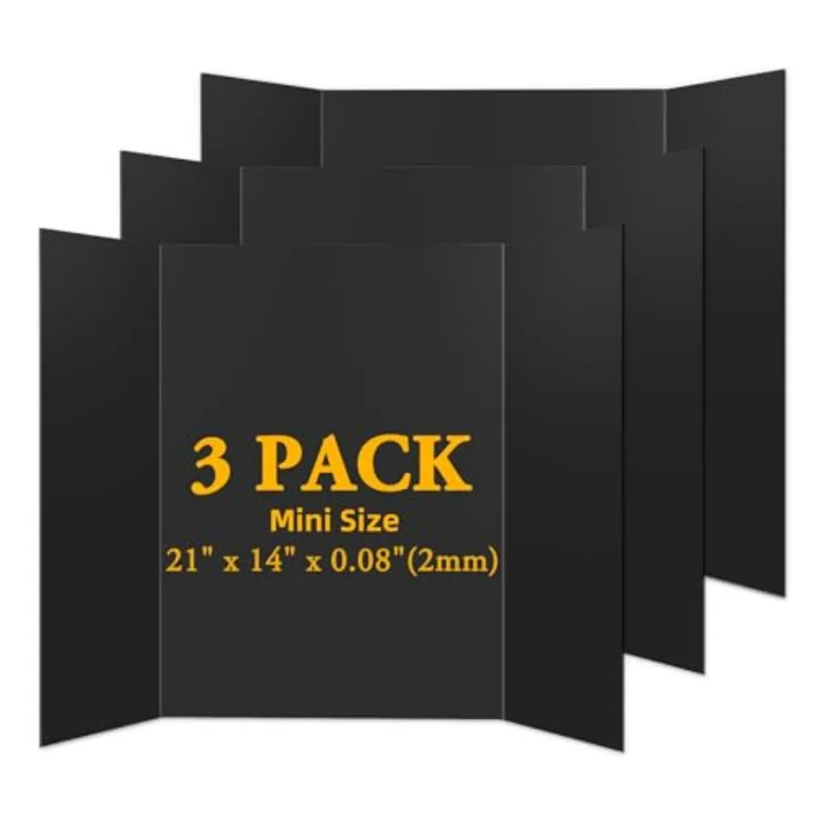 Paquete de 3 Mini Cartones Plegables para Pósteres, 21 x 14 Pulgadas, Cartón Corrugado, para Proyectos Escolares, Ciencia