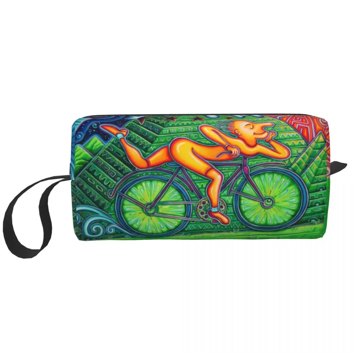 Travel Albert Hoffman LSD Bicycle Day Toiletry Bag Acid Blotter Party Cosmetic Makeup Organizer for Beauty Storage Dopp Kit Box