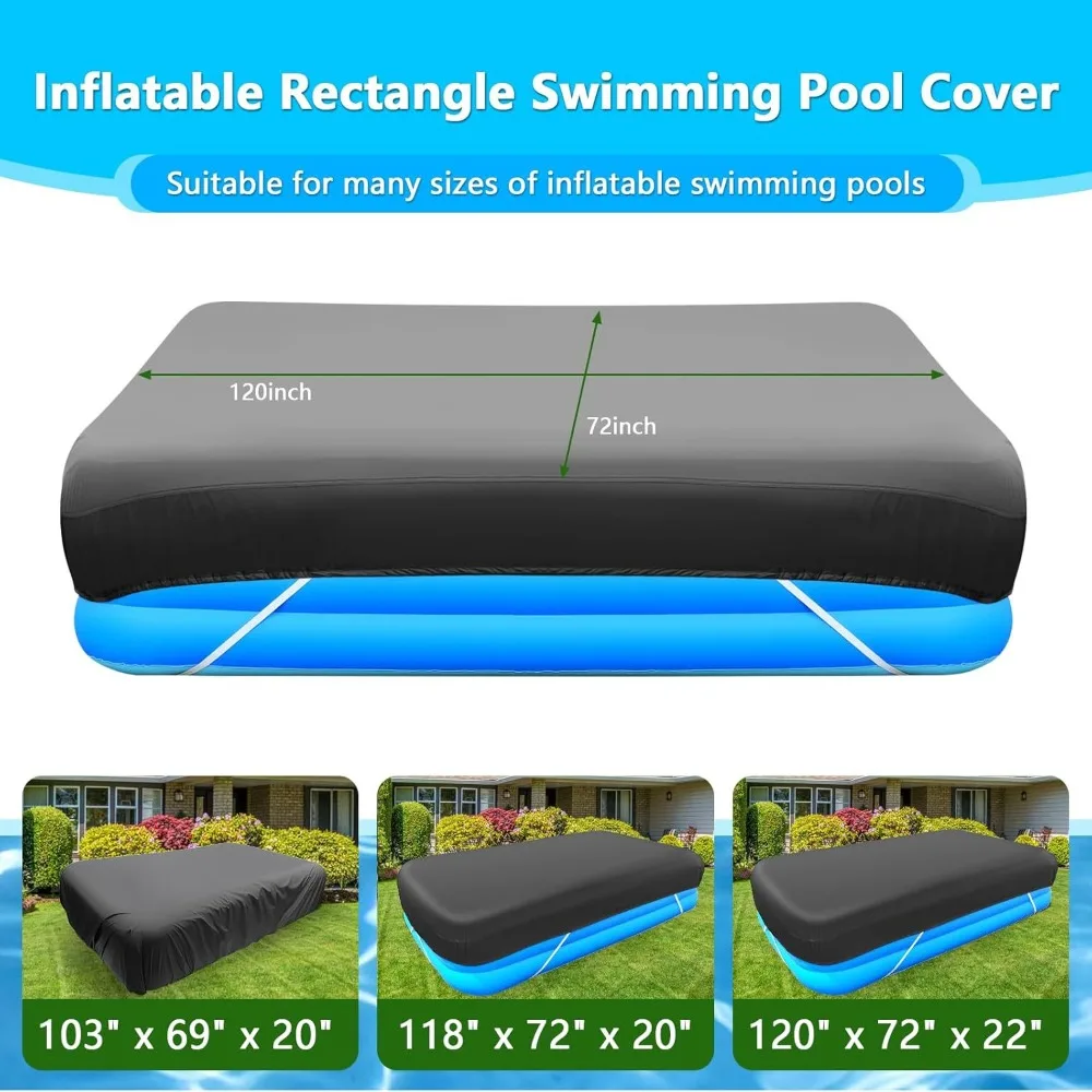 

Outdoor Pool Dust Cover, with Elastic Rope, 210D Thickened Silver Fabric, Waterproof Rain Cover, Furniture Protection Cover