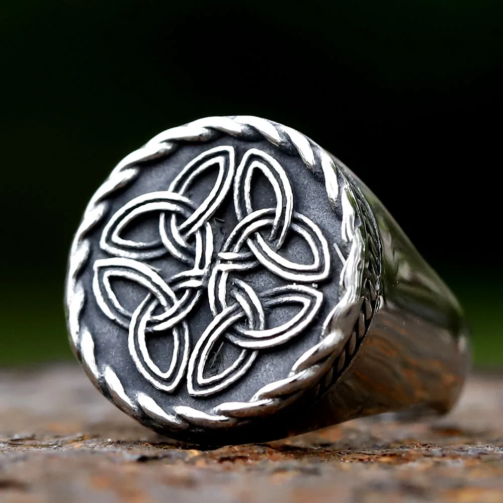 2023 NEUE Herrenringe aus 316L-Edelstahl, Wikinger, keltischer Knoten, Ring, Amulett, Vintage-Stil, Scandinavn-Schmuck, Geschenke, kostenloser Versand