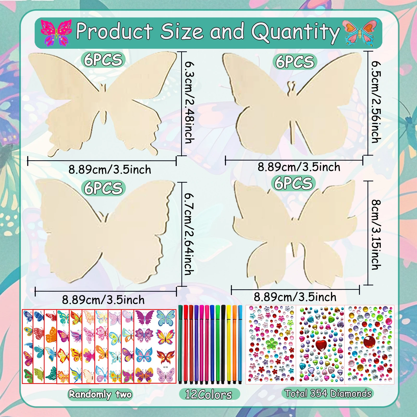 354 conjuntos de artesanato de borboleta, decorações de borboleta, presentes de aniversário feitos à mão, conjuntos de artesanato de aniversário DIY