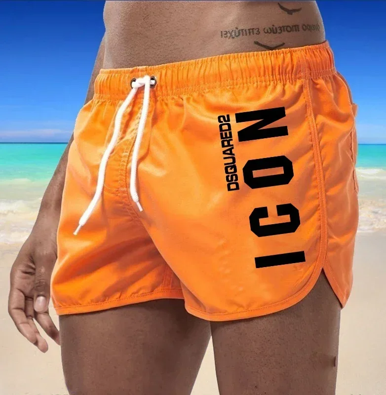 Shorts de praia sexy para homens moda praia qualidade, roupas prancha, venda quente, verão, 2024