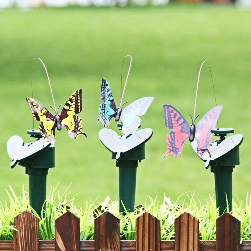 Garden Decoration Solar Powered Dancing Fluttering Butterflies Flying Humming Bird Garden Yard Outdoor Home Decoration Farmland