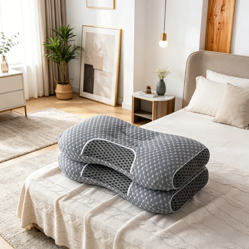 Verstellbares Orthopädisches Nackenkissen-Set, Ergonomische Konturstütze, Langlebiger Kisseneinsatz, Komfort-Ruhezubehör für Alle Jahreszeiten
