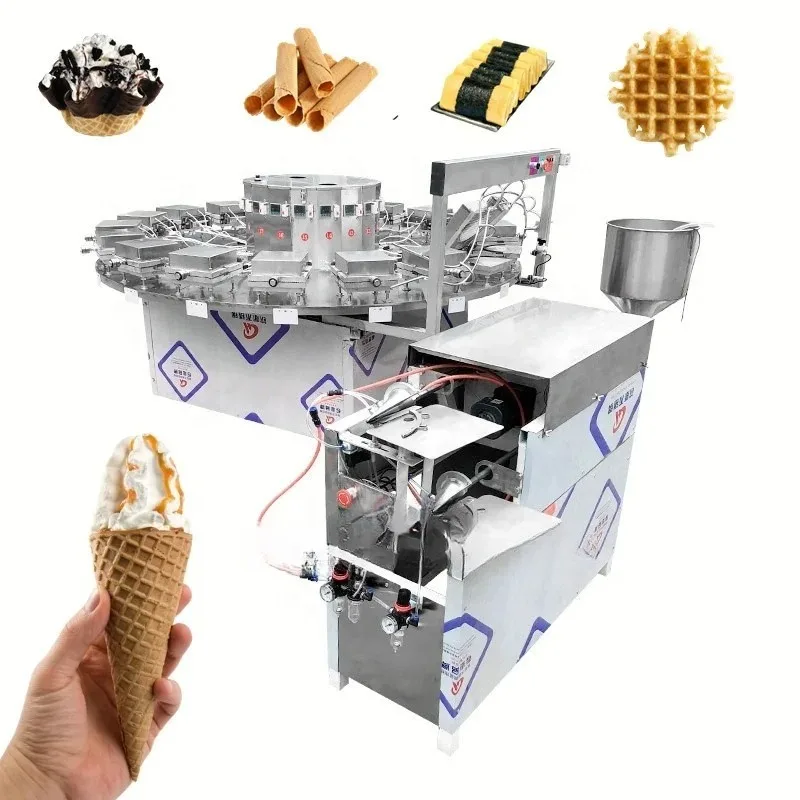 

Semi-automatic Rolled Sugar Ice Cream Cone Pizza Cone Hot Sale Ice Cream Cone Making Machine