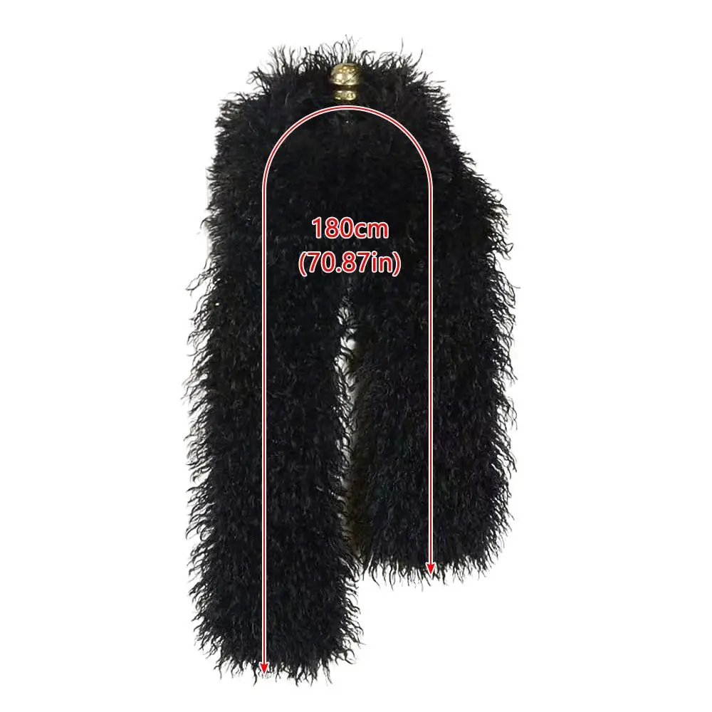 180CM Imitation Wool Scarf Double-Sided Whole Skin Fake Sheep Fur Scarf Soft Texture Thickened Neckerchief Scarves for Warm view 6