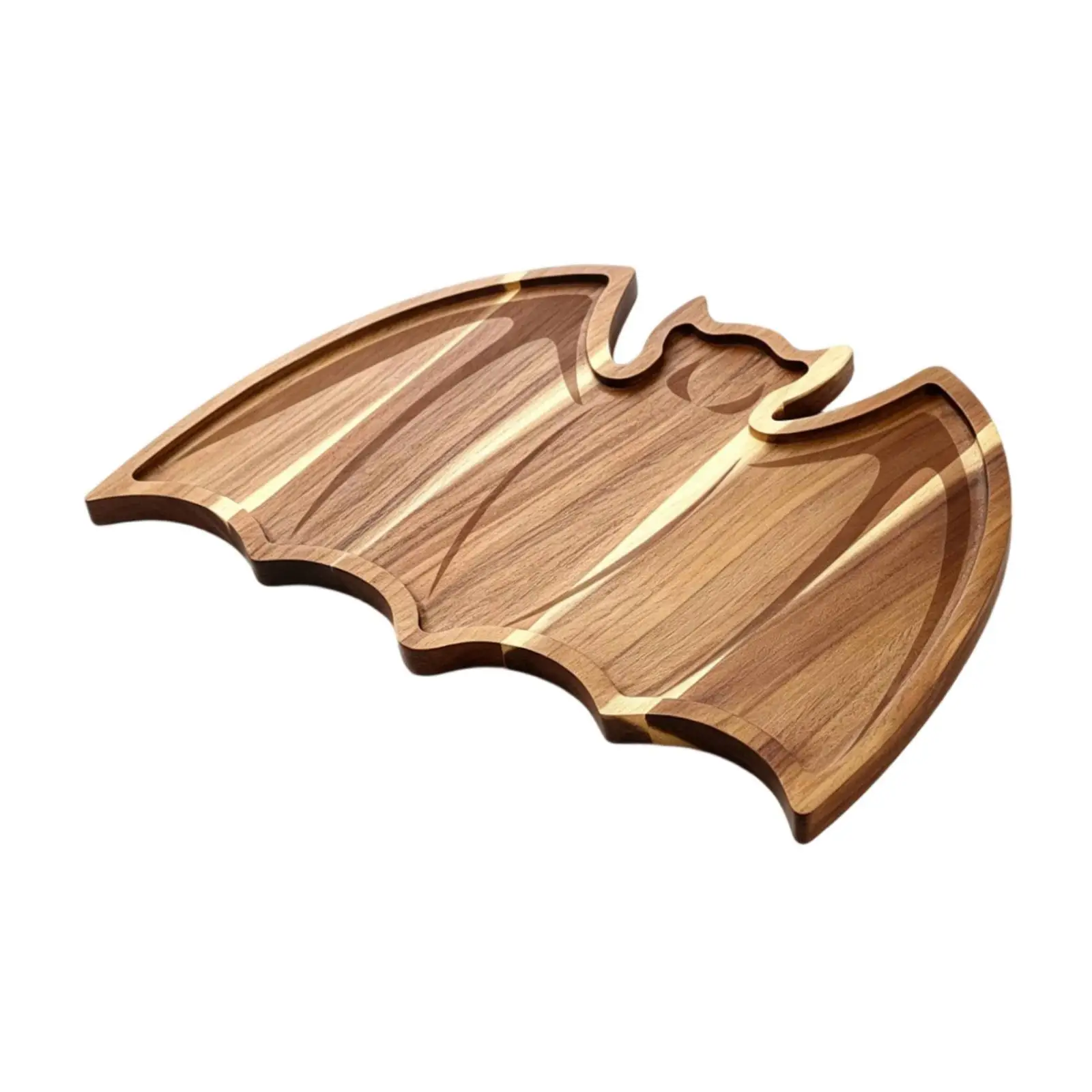 Wood Serving Tray Storage Versatile Food Dish Plate Rustic Gatherings Easy to Use Halloween Bat Shape Wood Plate Serving Platter