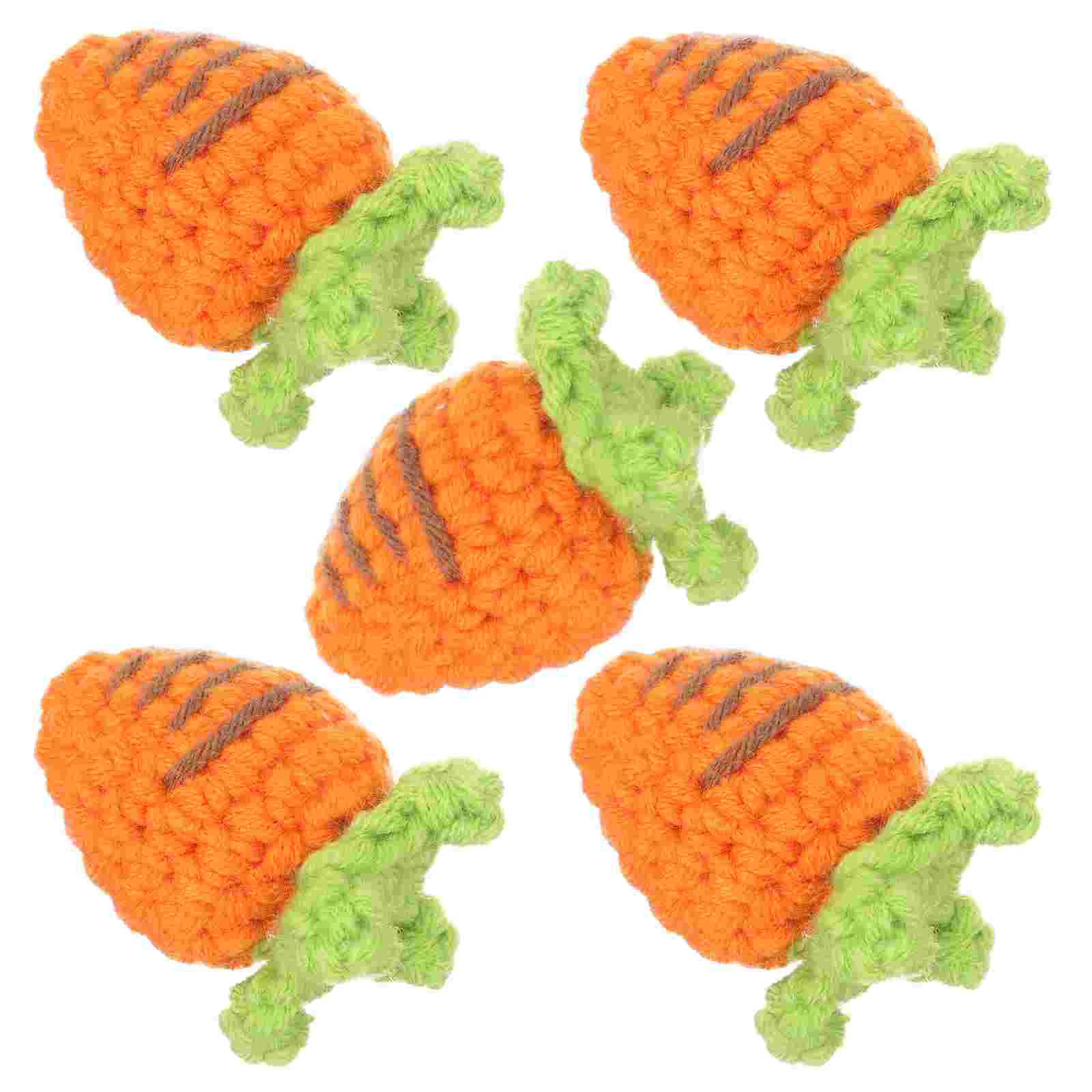 

5 Pcs Easter Mini Carrots DIY Hairpin Accessories Decorations Clothes Material Tiny Knitted