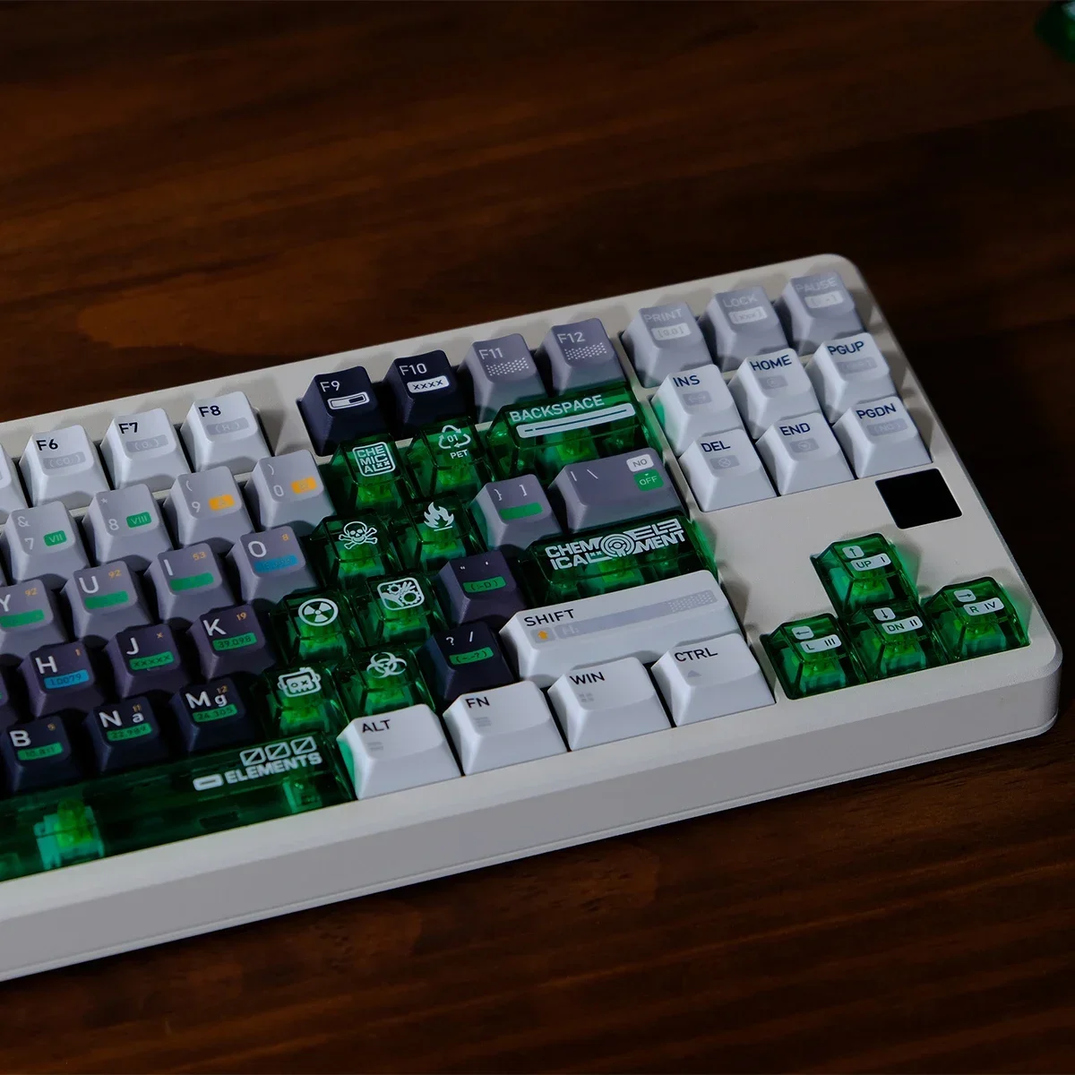 Teclado mecânico keycap 173 teclas personalizado pbt sublimação + pc verde transparência suplemento altura original