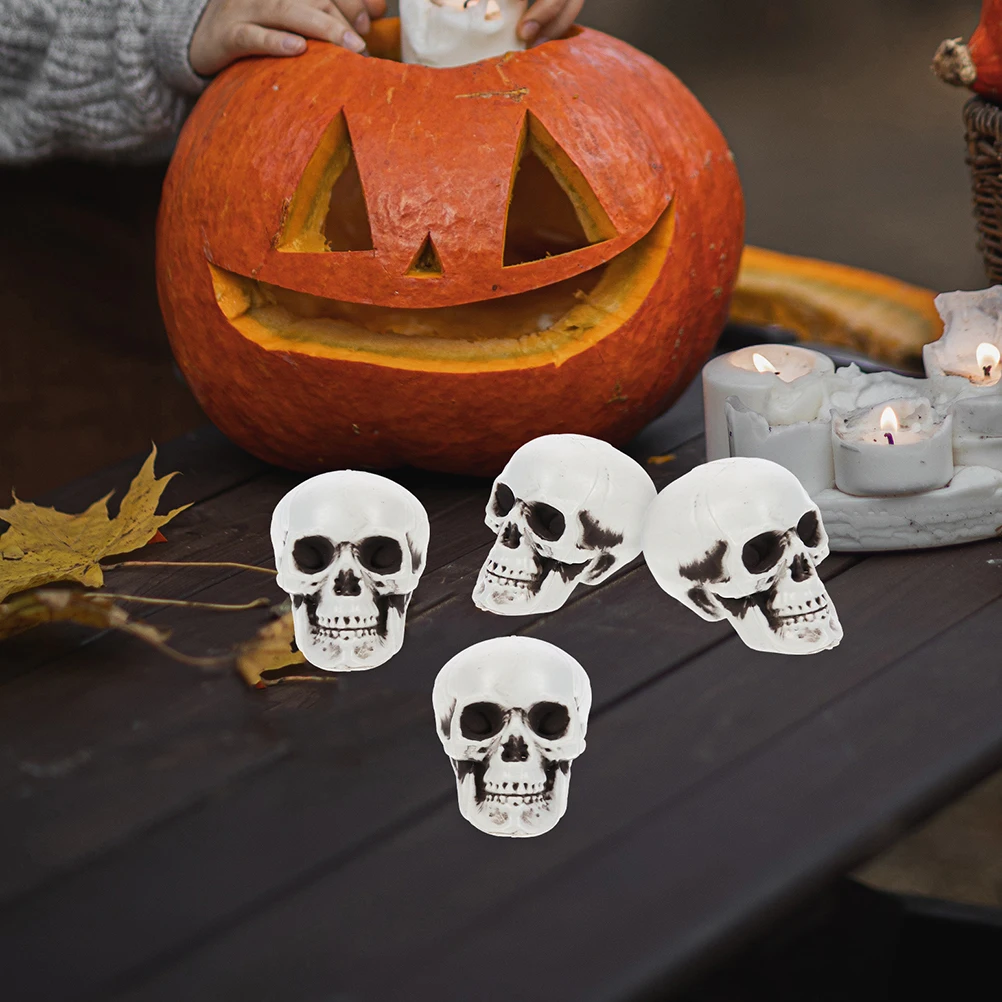 

10 Pcs Ornaments Skull Props Decoration Decorative Plastic Halloween Small Skeletons