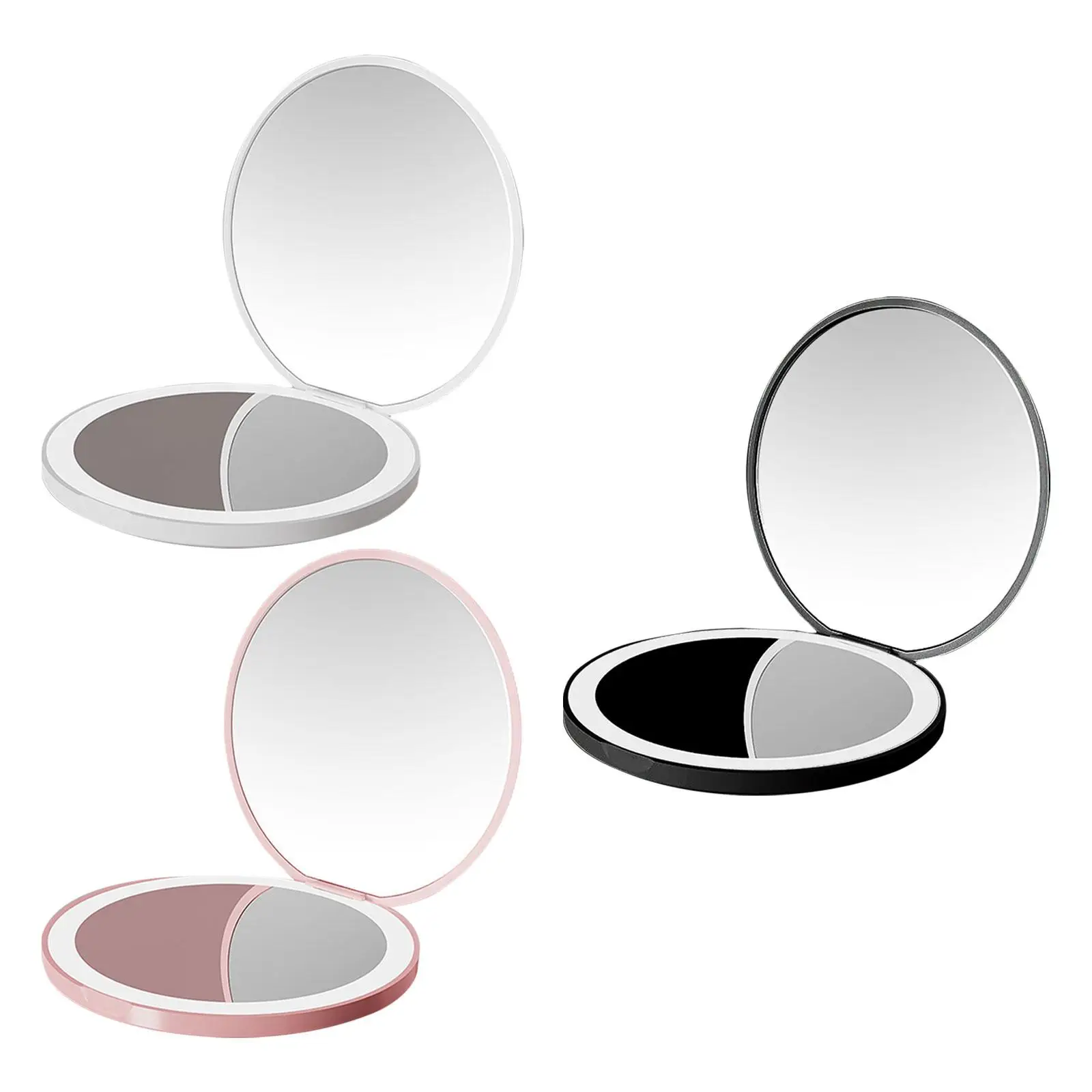 Miroir de maquillage de voyage 4.2 avec lumière, double face, sac à main cadeau, voyage