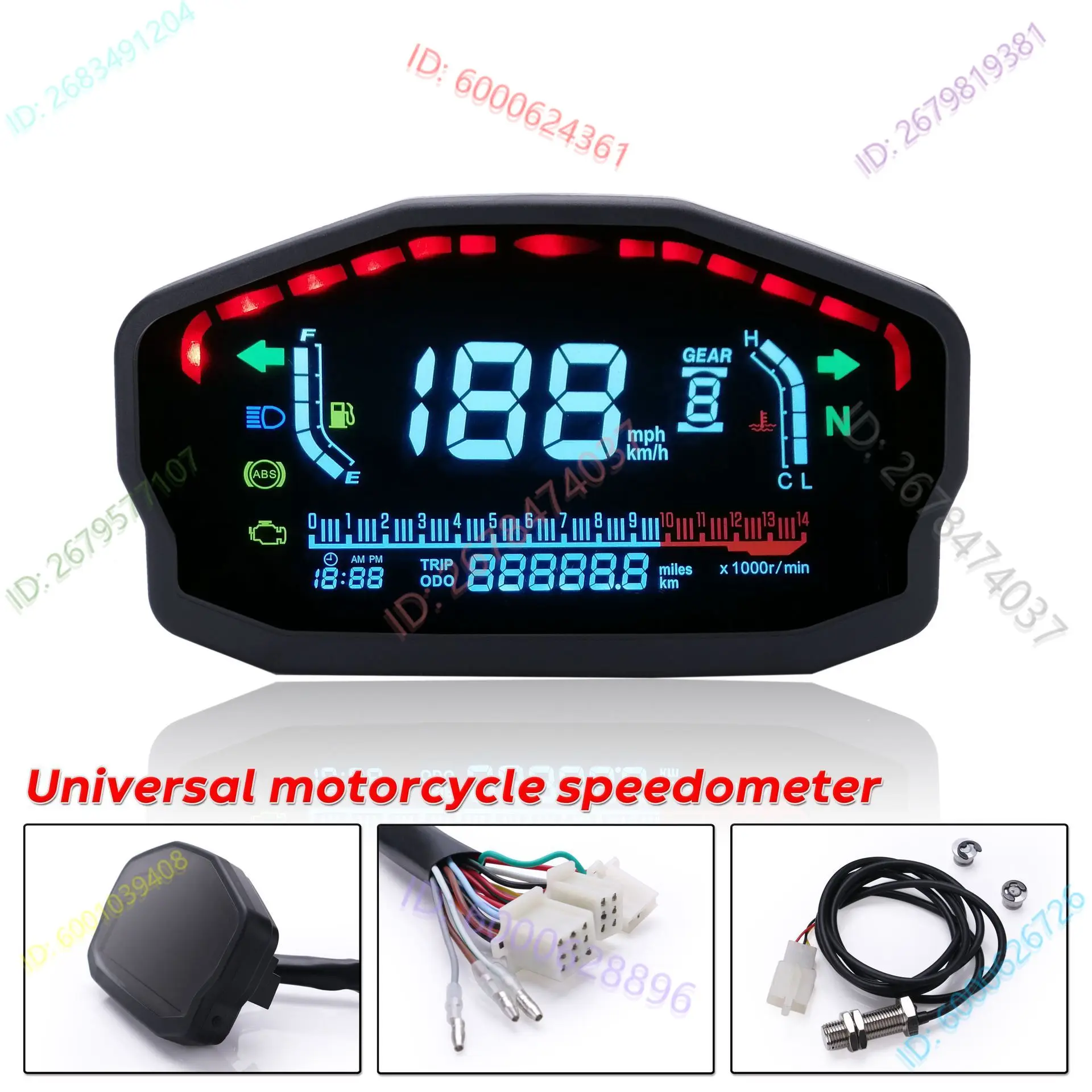 

Motorcycle modified color screen LCD liquid crystal meter speed, speed, water temperature, oil meter mileage, oil quantity