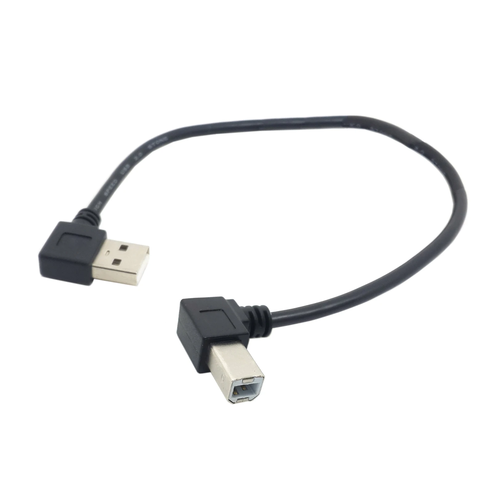 Cablecc-escáner de impresora macho A B, Cable de 90 grados, 50cm, 2,0 cm, USB 100, ángulo izquierdo y derecho