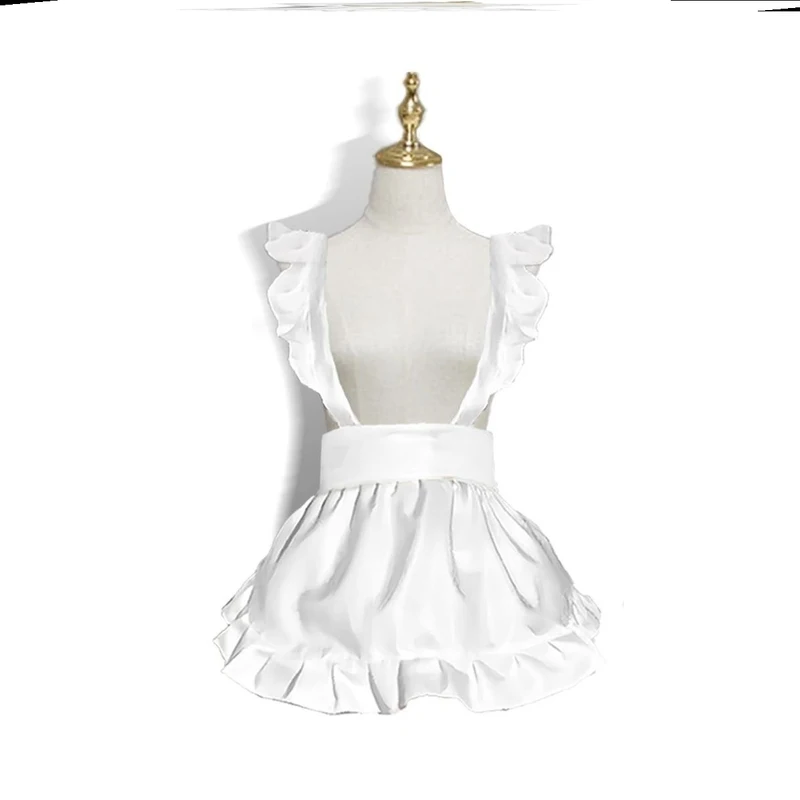Princess Style Half Apron for Women Beautiful Maid Uniform Skirt A-Line Midi Skirt mid Waist Design Lolita Lolita Half Skirt