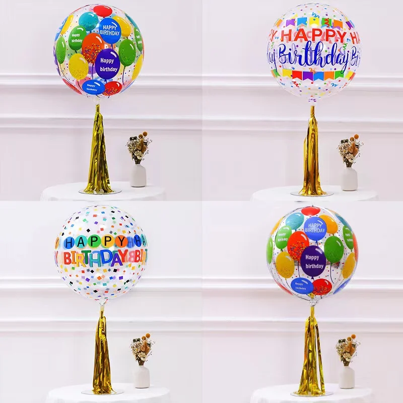 1pc tansparent dos desenhos animados urso bobo balão feliz aniversário presente do miúdo chá de bebê, fornecimento de decoração de festa de