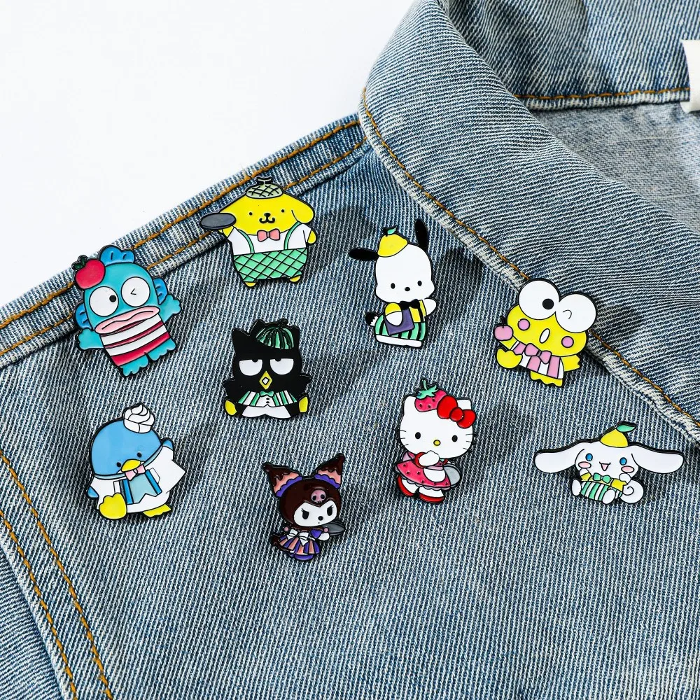 

1-9Pcs Anime Kuromi Melody Cinnamoroll Pochacco Brooches Lapel Pins Metal Badge For on decor Backpack Clothes Fashion Badges