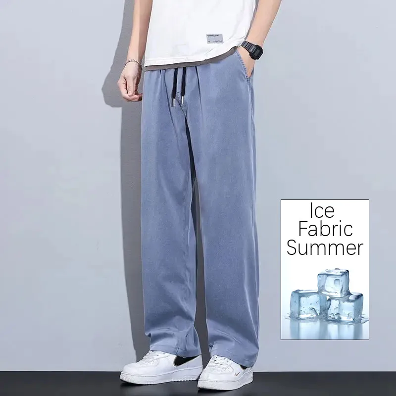 

Men's Beach Pants Joggers Streetwear Cotton Linen Sweatpants Casual Pants Vacation Loose Summer Korea Long Baggy Y2k Trousers