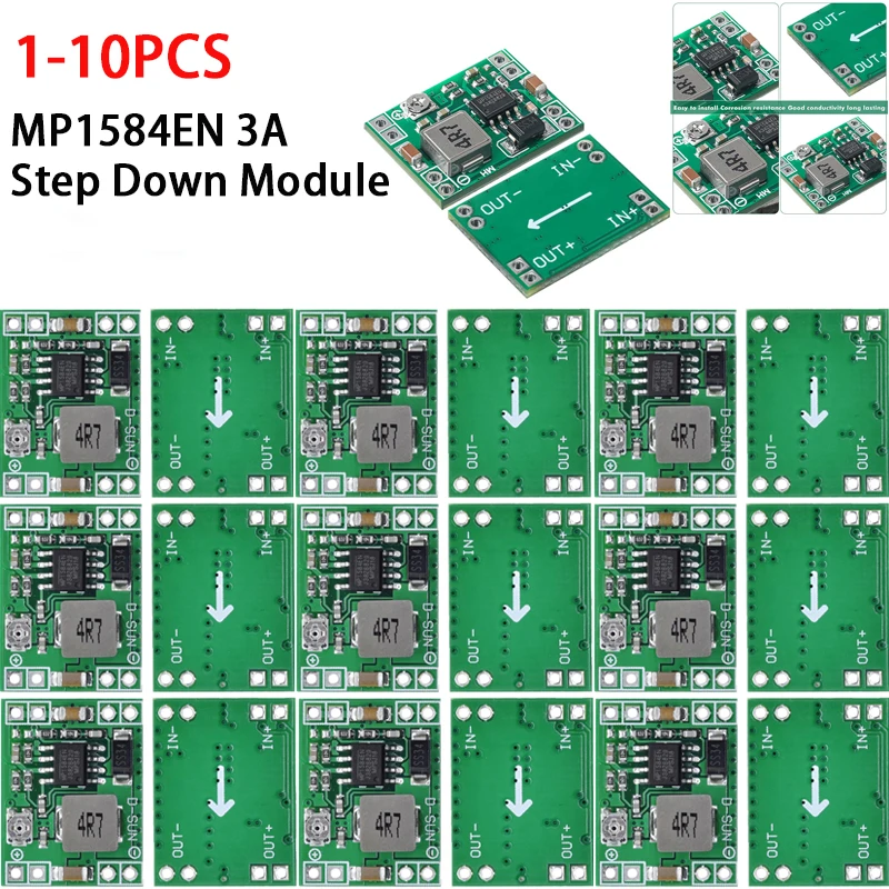1-20pcs MP1584EN Adjustable 3A DC-DC Converter Step Down Voltage Regulator Module Replace LM2596s MP1584 DC DC Buck Board XCW