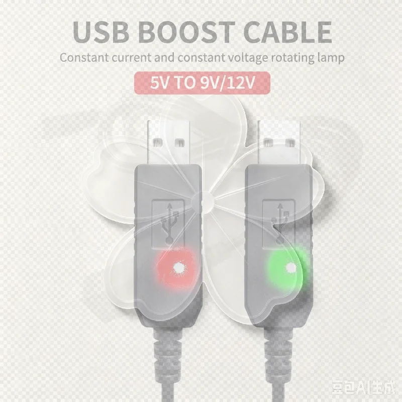 USB Boost Converter Adapter Power Boost Line DC 5V To DC 9V / 12V Step UP Module USB Cable 2.1x5.5mm Plug For WIFI