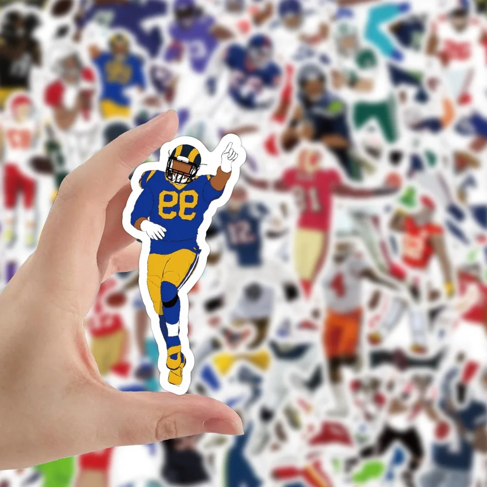 10/30/50PCS Football NFL Player Stickers Creative iPad Mobile Phone Helmet Car  Guitar DIY Wall Sticker Toy Decoration Wholesale