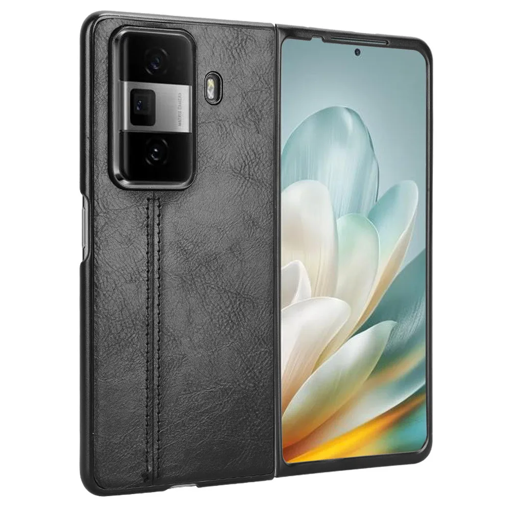 لهواوي الشرف ماجيك VS3 الفاخرة جلد العجل بولي Leather خطوط جلدية الصلب الغطاء الخلفي القضية لهواوي الشرف MagicVS3 VS 3 جراب هاتف