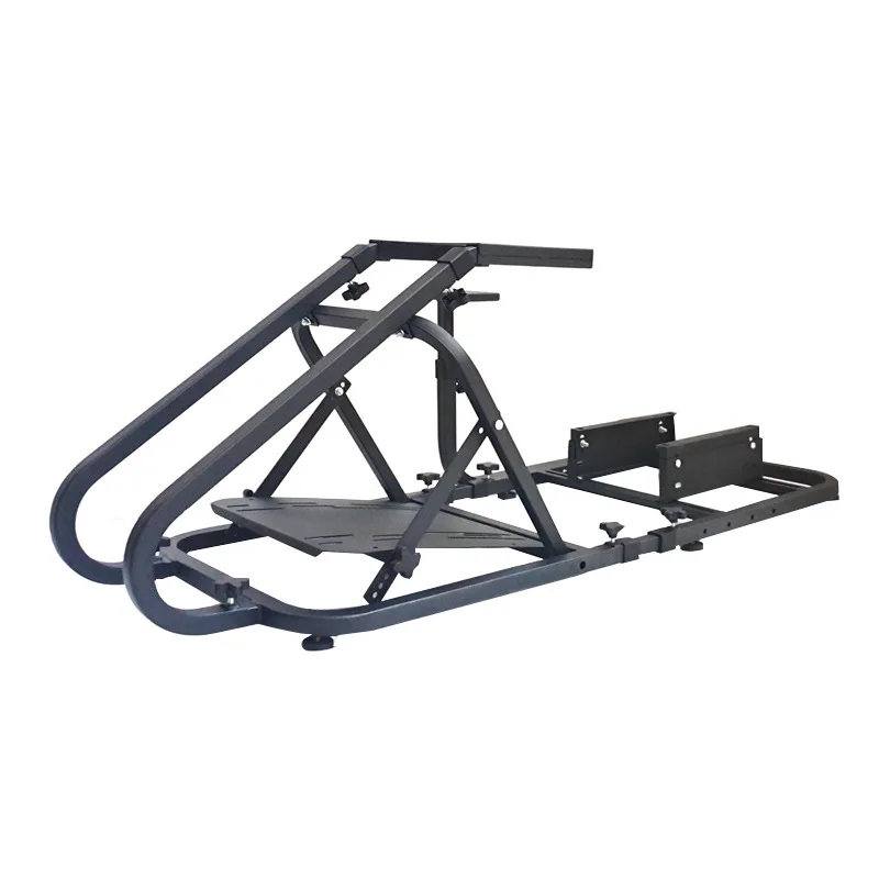 Folding simulation racing game steering wheel integrated seat bracket