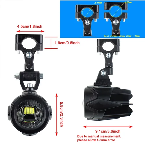 Imagen 2 del producto Luces antiniebla LED para motocicleta, luces auxiliares, conjunto de lámpara más brillante de 40W para BMW R1200GS R1250GS ADV F800GS para Yamaha MT07 MT09