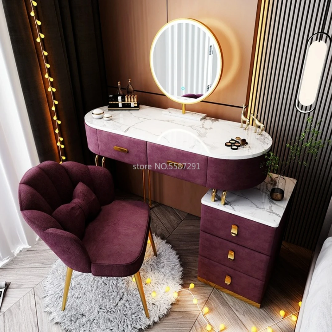 Luxury Dressing Table Bedroom Modern Minimalist Makeup Table Integrated Cabinet Nordic Small Apartment Storage Table Vanity