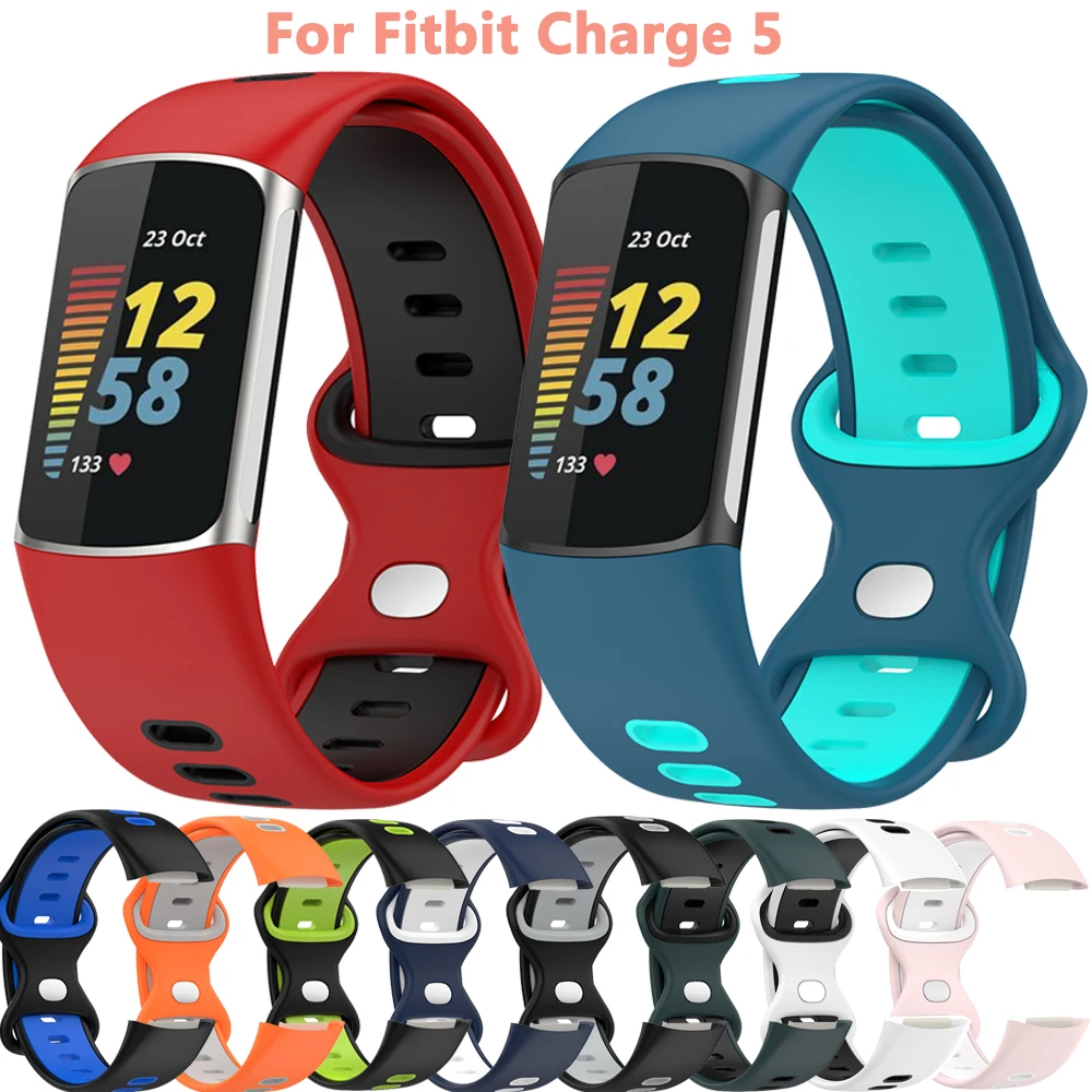 سوار لـ Fitbit Charge 5 سوار معصم بديل لحزام ساعة Fitbit Charge5 من السيليكون ملحقات الساعة الذكية