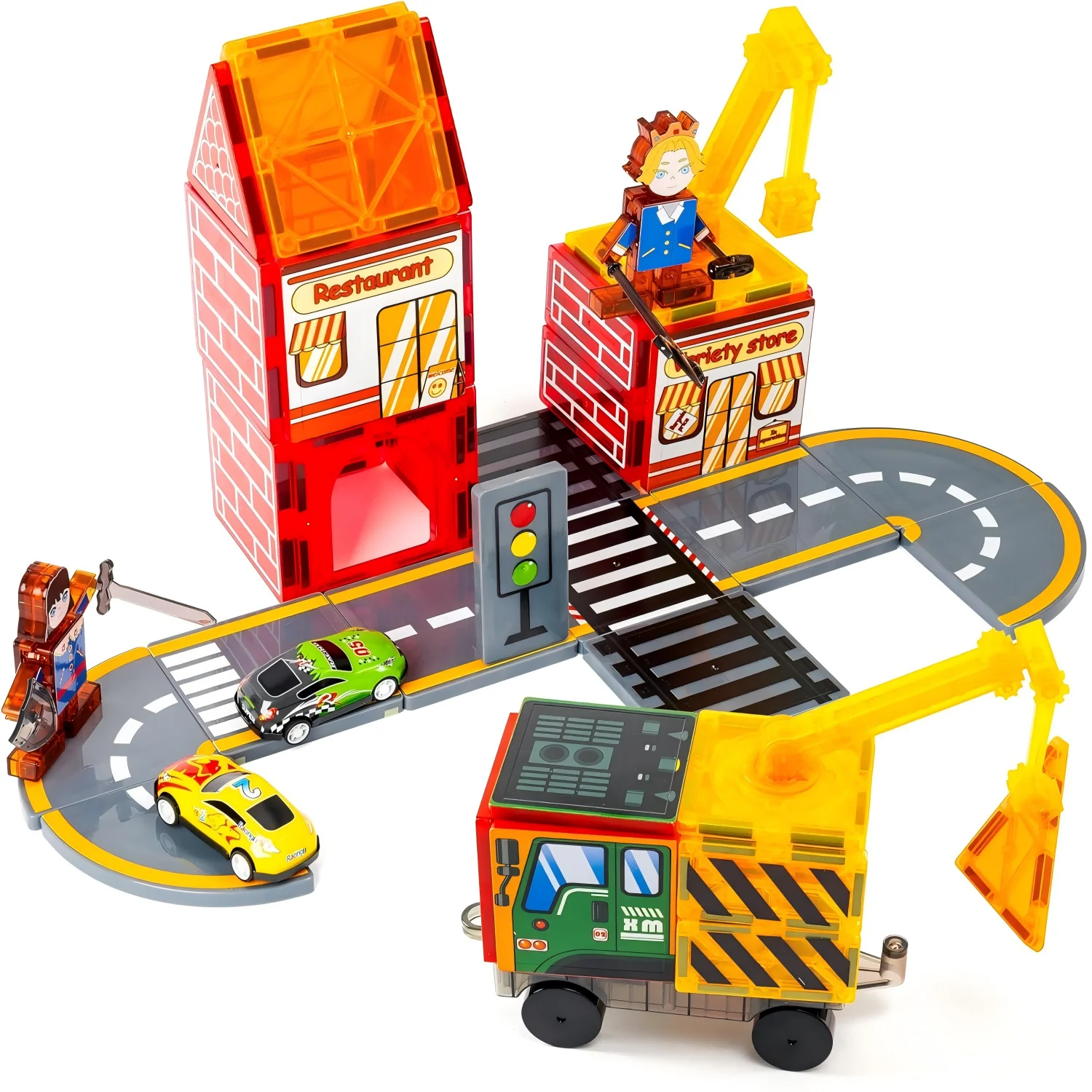 

Magnetic Road Building Blocks Set for Kids - Parent-Child Interactive Sensory Play Educational Toy Perfect Birthday Gift