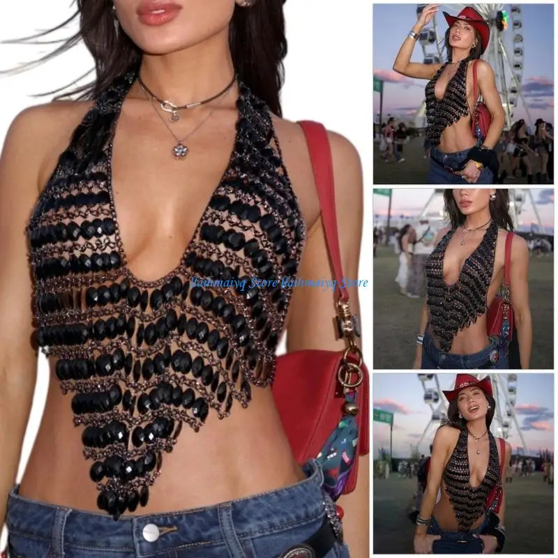 573B Women Body Chain Featuring Beads Elegant Body Jewelry Nightclub Body Accessory Suitable for Weddings and Proms Wear