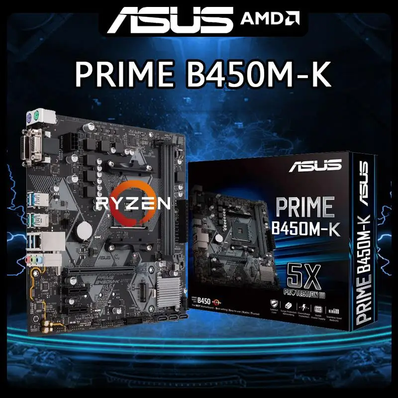 Go! B450M Motherboard AM4 For Ryzen 5 5600G cpus Asus PRIME B450M-K Motherboard AM4 DDR4 128GB AMD B450 USB3.1M.2 Micro ATX