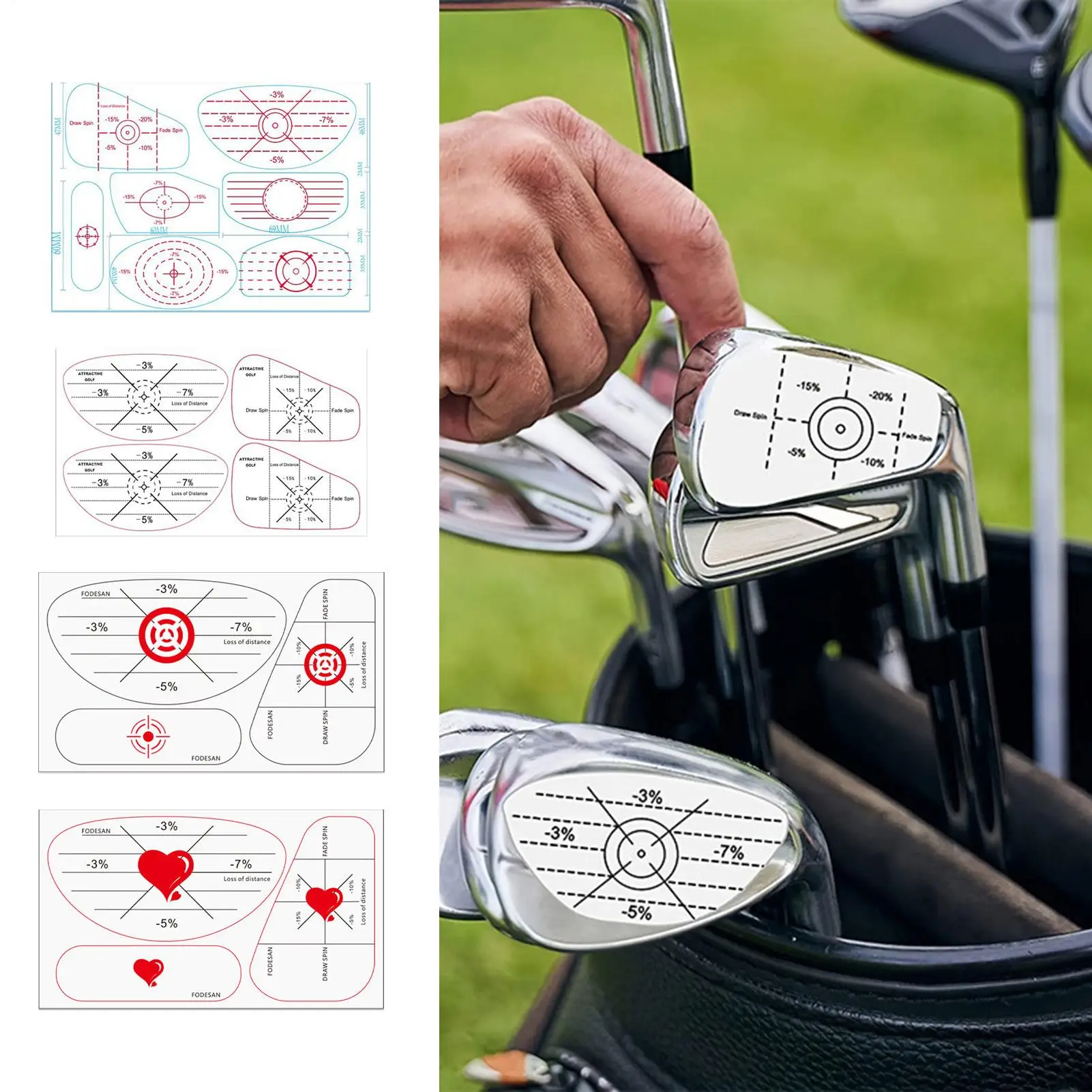 Golf Tape For Clubs 10 Sheets Putting Alignment Labels Precision Golf Training Aid For Women Athlete Swinging Indoor Outdoor
