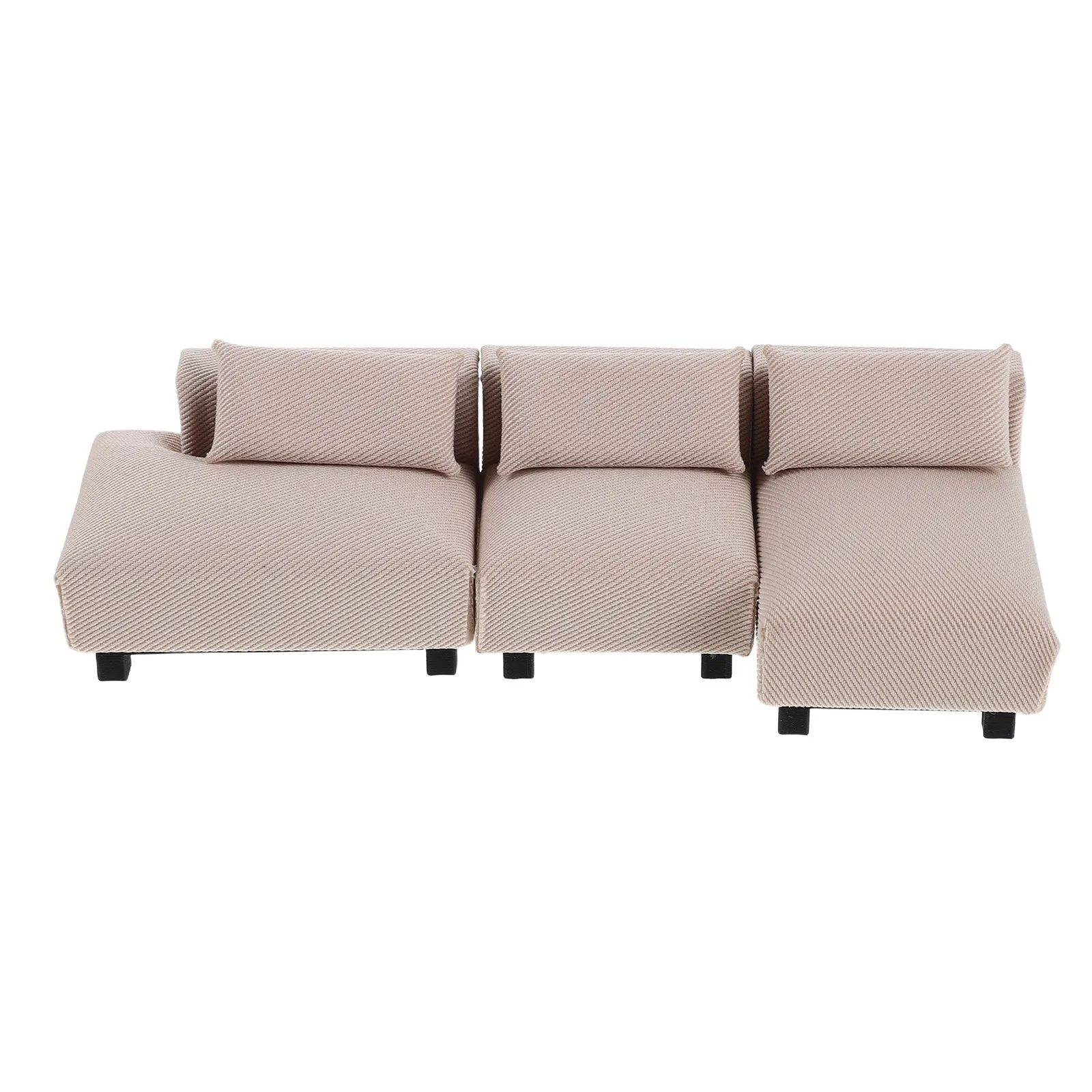 

Миниатюрный диван для кукольного домика, масштаб 1:25, тканевый секционный диван, аксессуар для гостиной, мягкая обивка, декор для кукольного домика